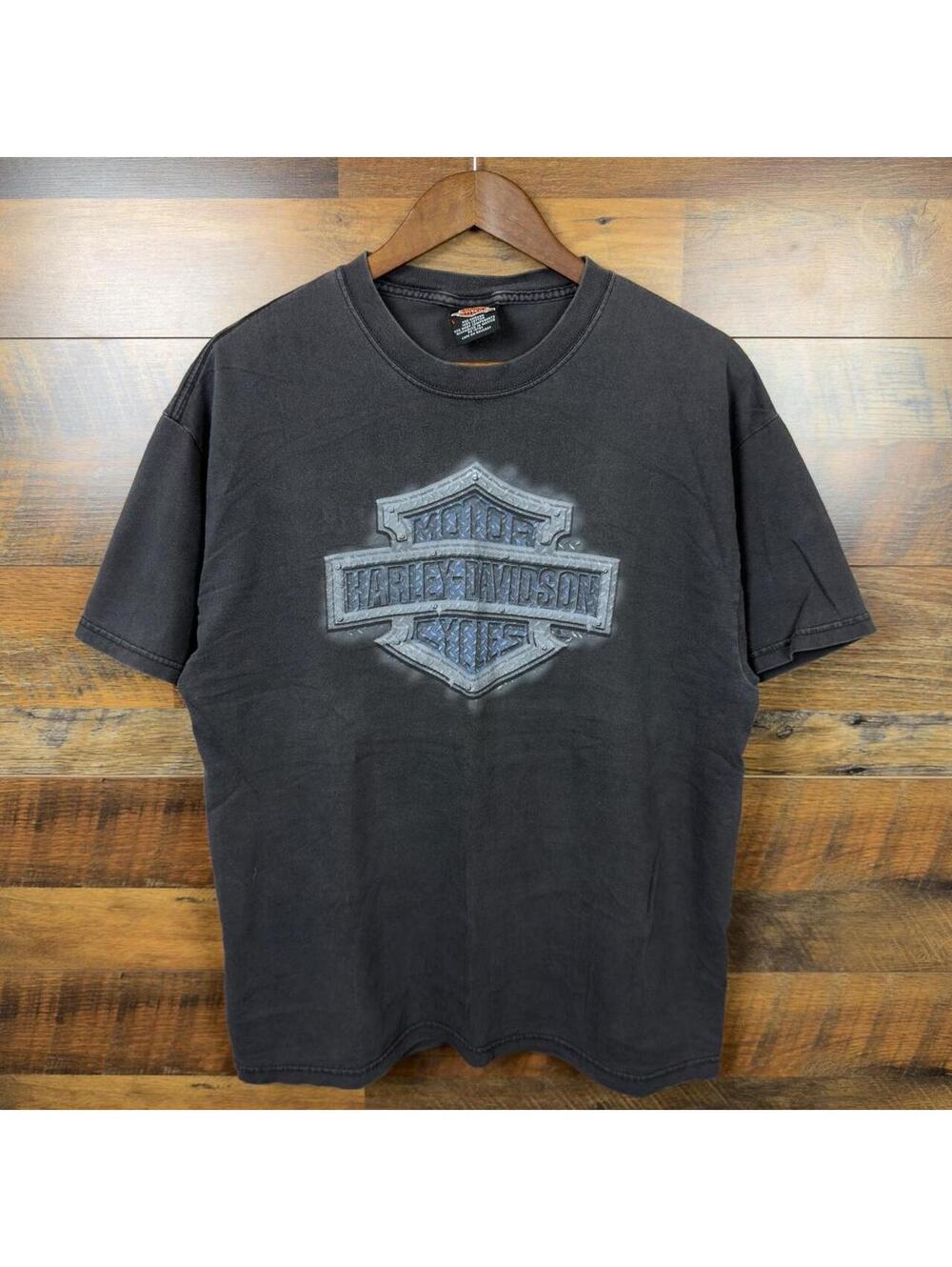 Vintage Harley-Davidson Carolina Gastonia NC Faded Graphic T-Shirt Large